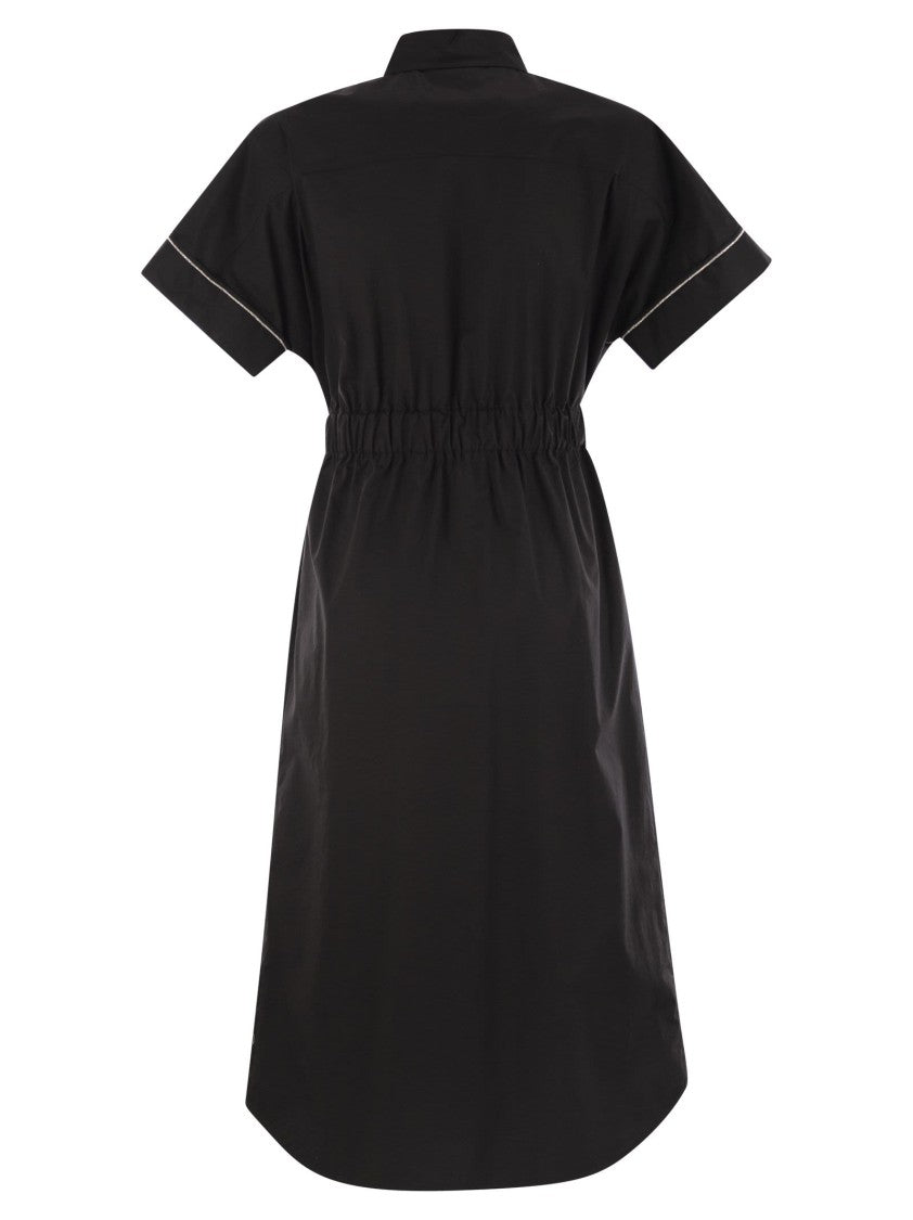 Peserico Light Stretch Cotton Satin Chemisier Dress