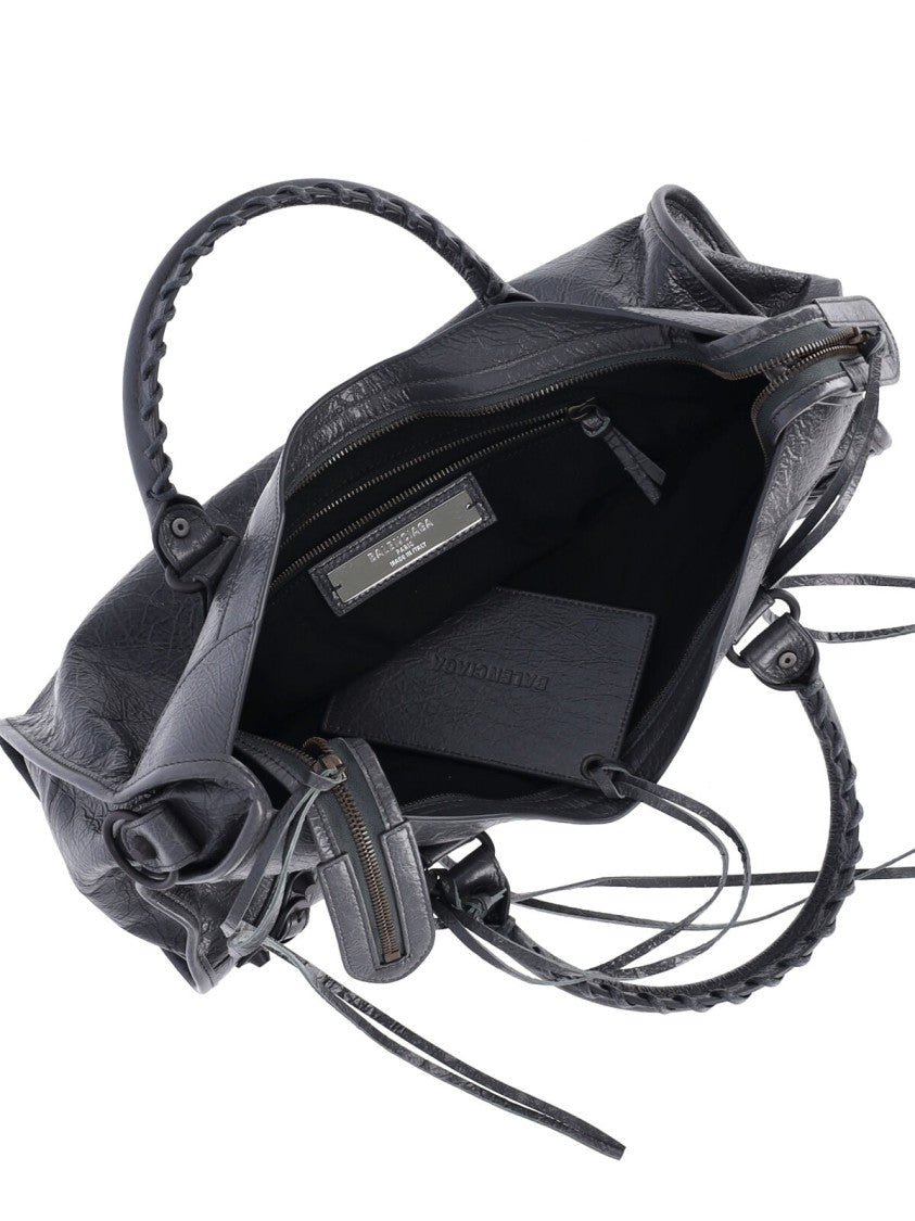 Balenciaga Medium Le City Grey Lambskin Shoulder Bag