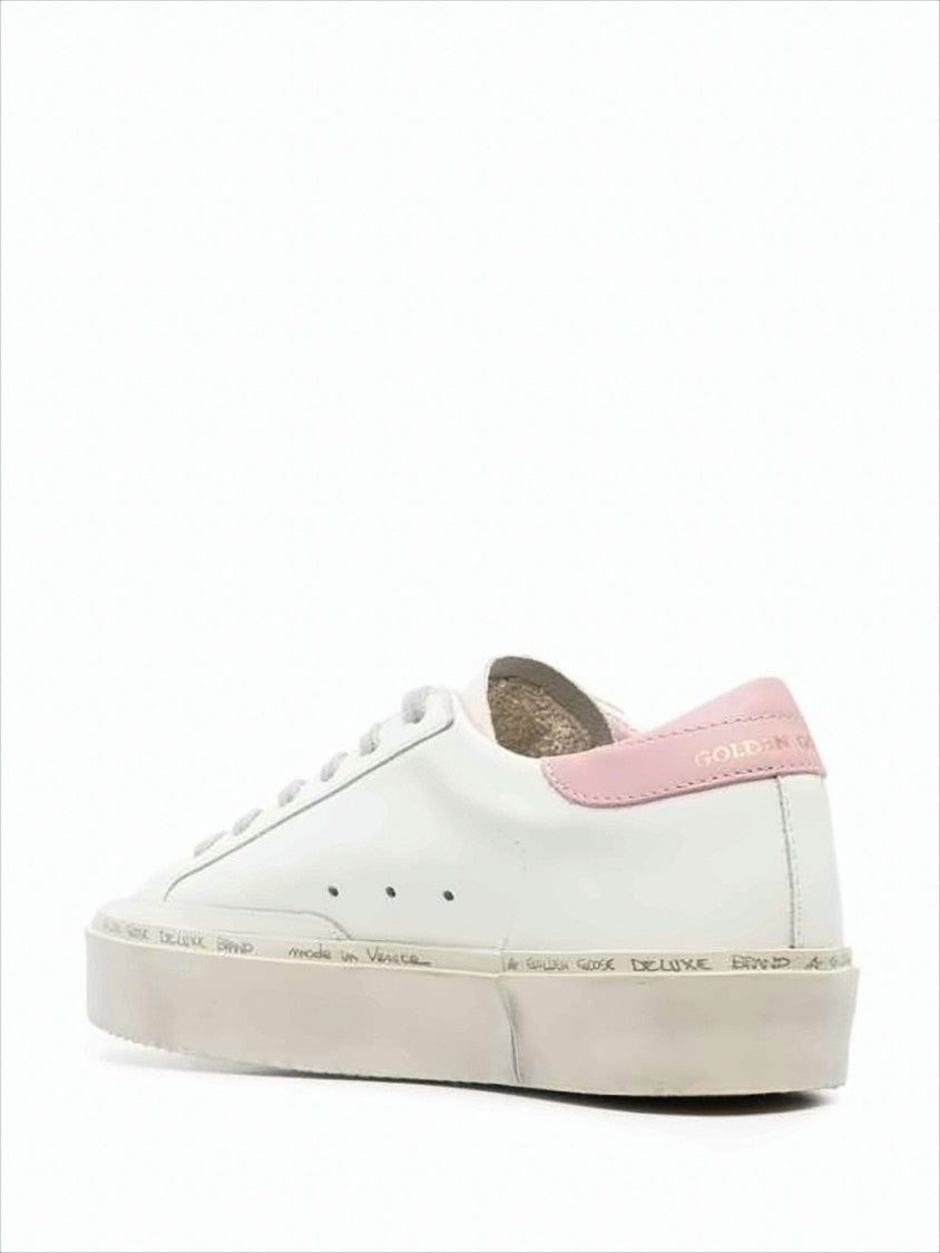 Golden Goose Low-Top Sneakers With Pink Star Detail And Distressed Sole