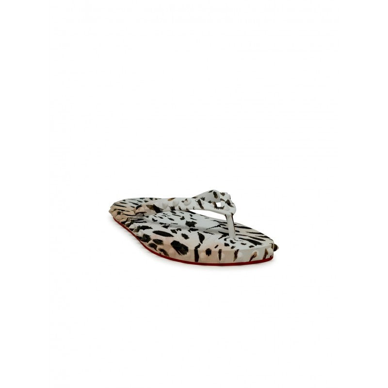 Christian Louboutin 1250602 P891 Vintage Rose Rubber Super Loubi Flat Flip Thongs
