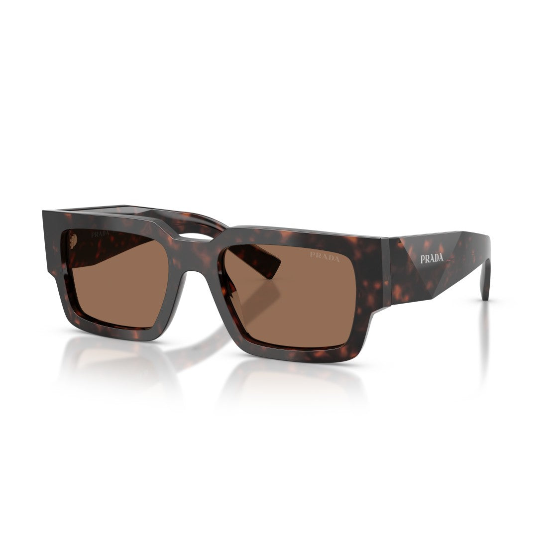 Prada 0Pr B17s Bold Rectangular Tortoiseshell Acetate Sunglasses