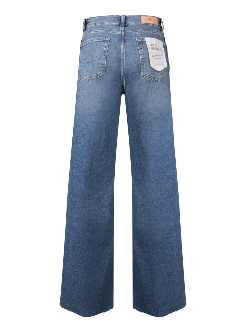 7 For All Mankind Flared Jeans With Frayed Hem
