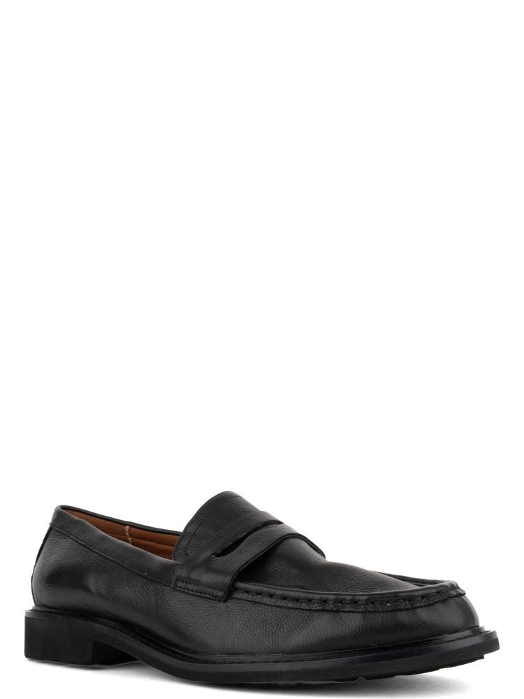 Adrianna Feretti Black Cow Leather Strap Loafers