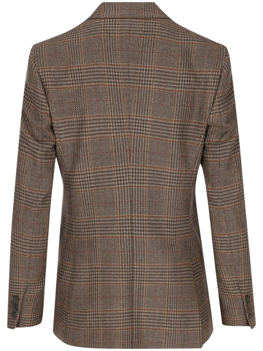 Max Mara Structured Checked Double-Breasted Blazer