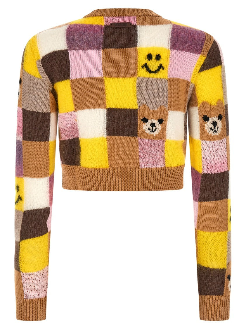 Moschino 'Smiley® E ' Teddy Bear' Cardigan