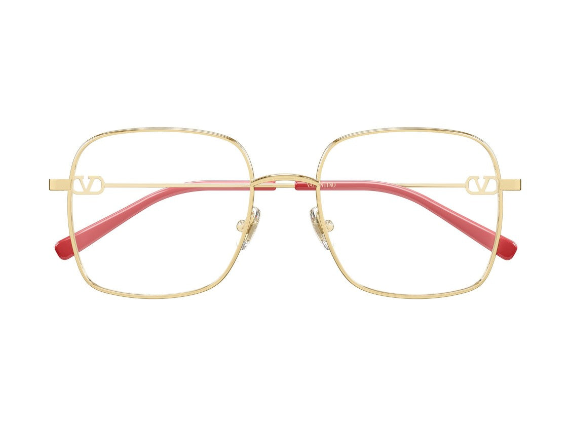 Valentino Gold Red Vg0030o Metal Square Eyeglasses