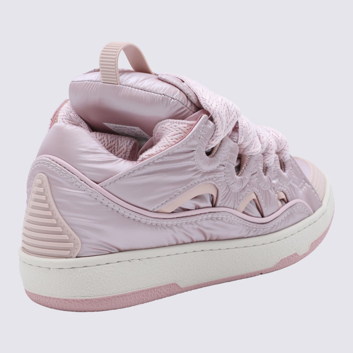 Lanvin Glossy Light Pink Sneakers With Wave Cutouts
