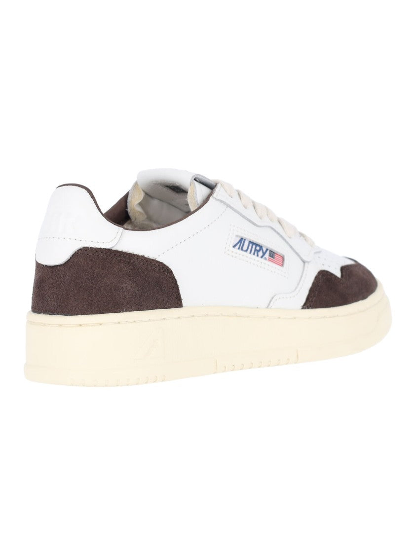 Autry White Medalist Leather Suede Sneakers