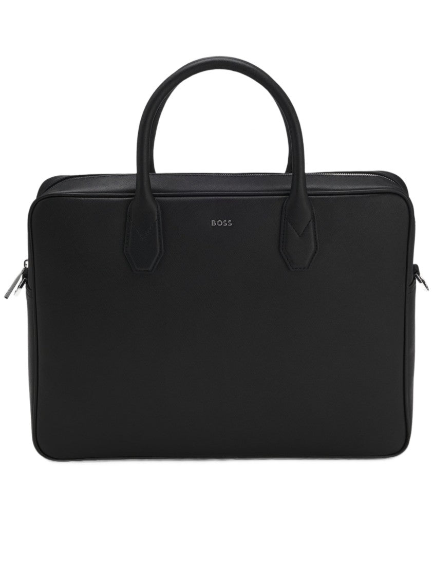 Hugo Boss Rectangular Document Bag In 100% Bonded Leather