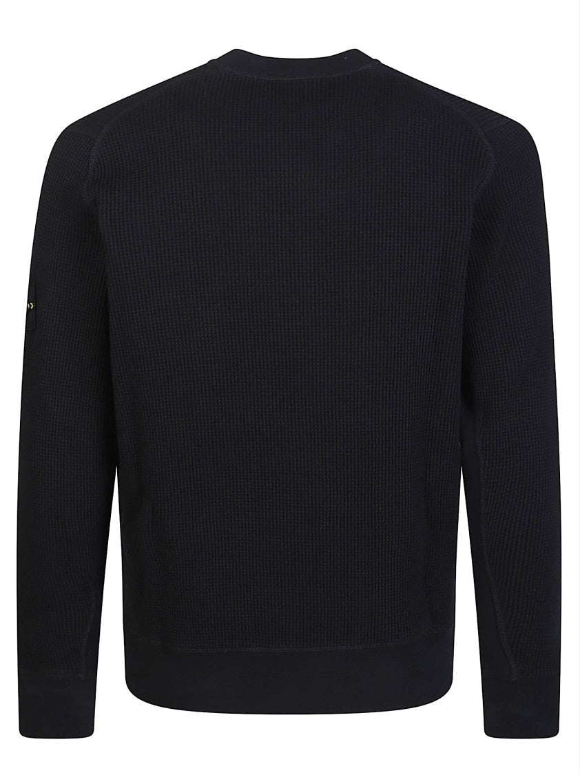 Stone Island Black Basic Logo Cotton Sweatshirt