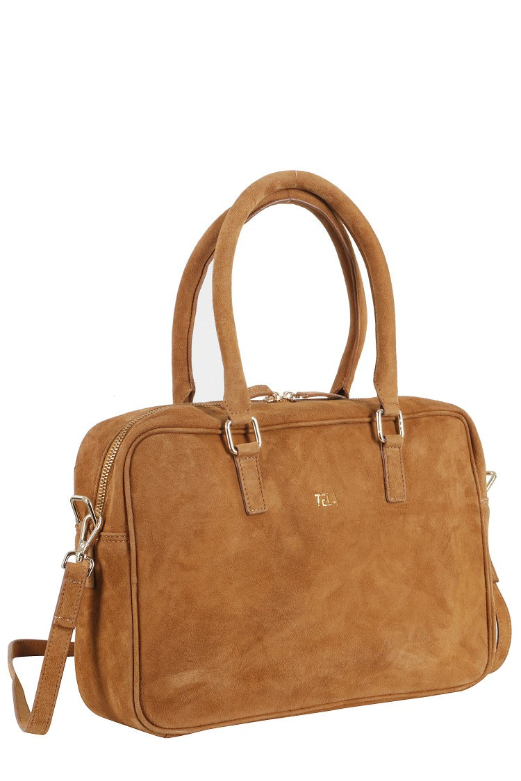 Tela Thames Canvas Briefcase With Suede Accents