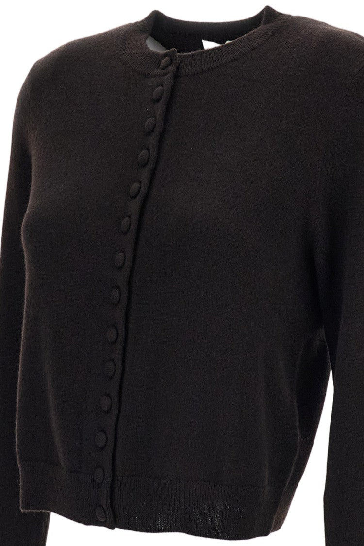 Lisa Yang Brown Wilona Cropped Cashmere Cardigan