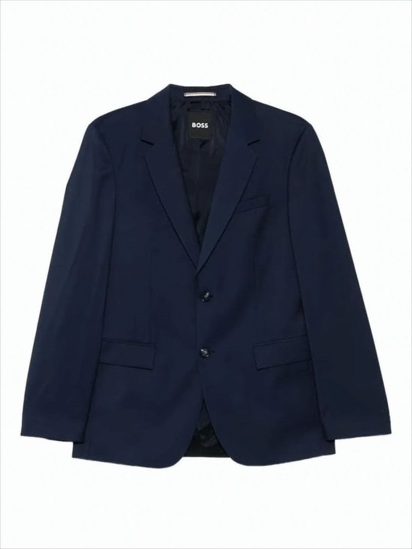 Hugo Boss Tailored Blue Suit Jacket With Structured Silhouette
