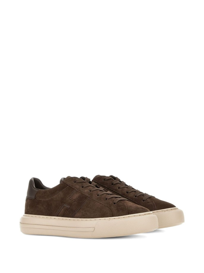 Hogan Brown Suede Sneakers With Contrast Sole