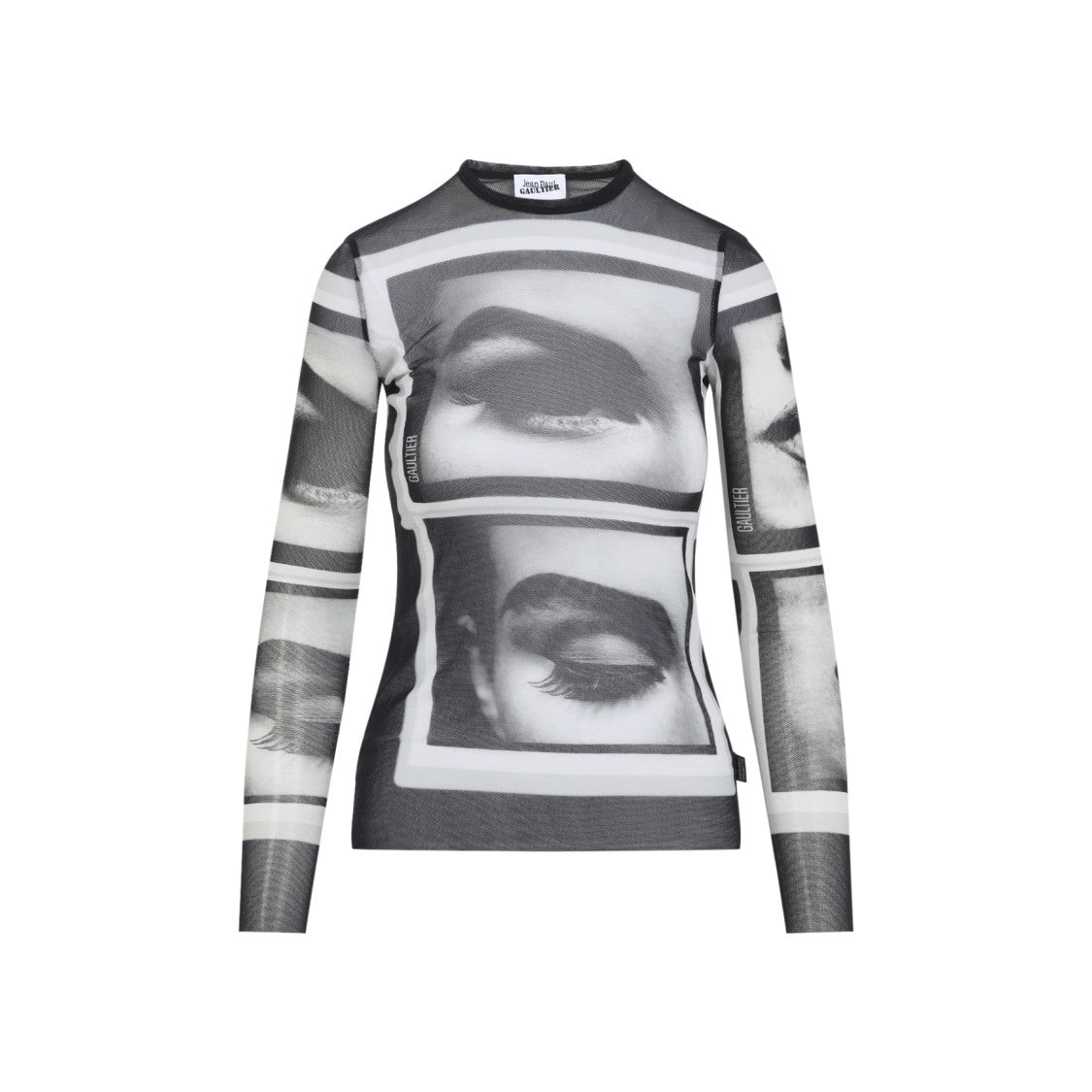 Jean Paul Gaultier Fitted Long-Sleeve Sheer Mesh Top