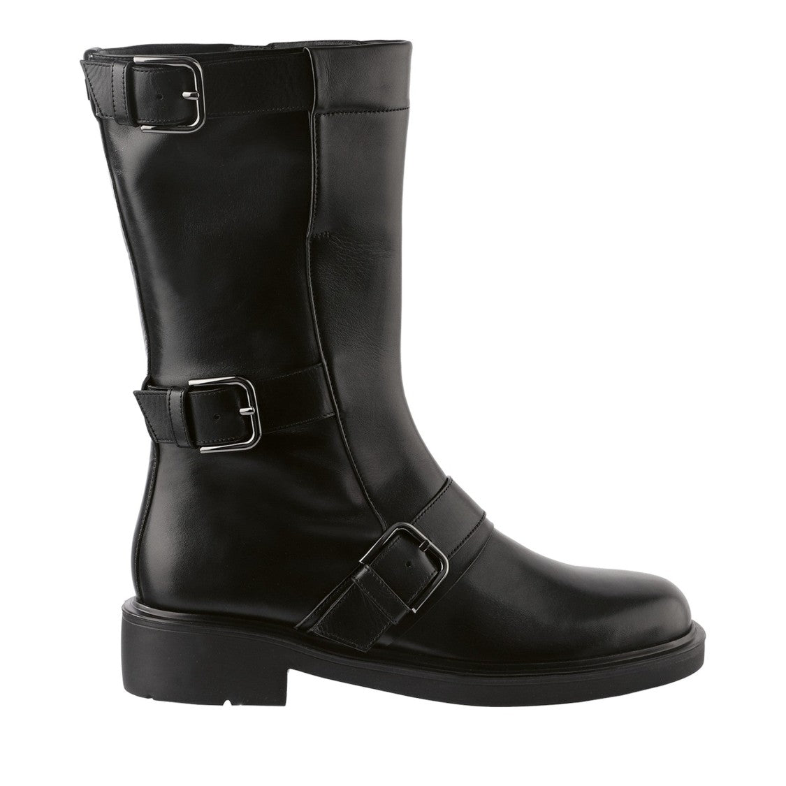 Högl Black Billie Smooth Finish Buckle Straps Leather Ankle Boots
