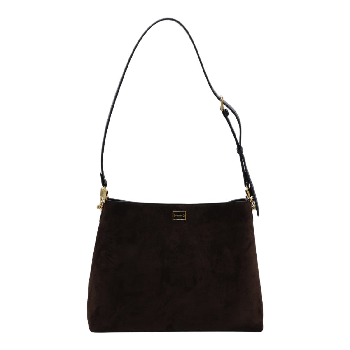 Dolce & Gabbana Rectangular Dark Suede Shoulder Bag