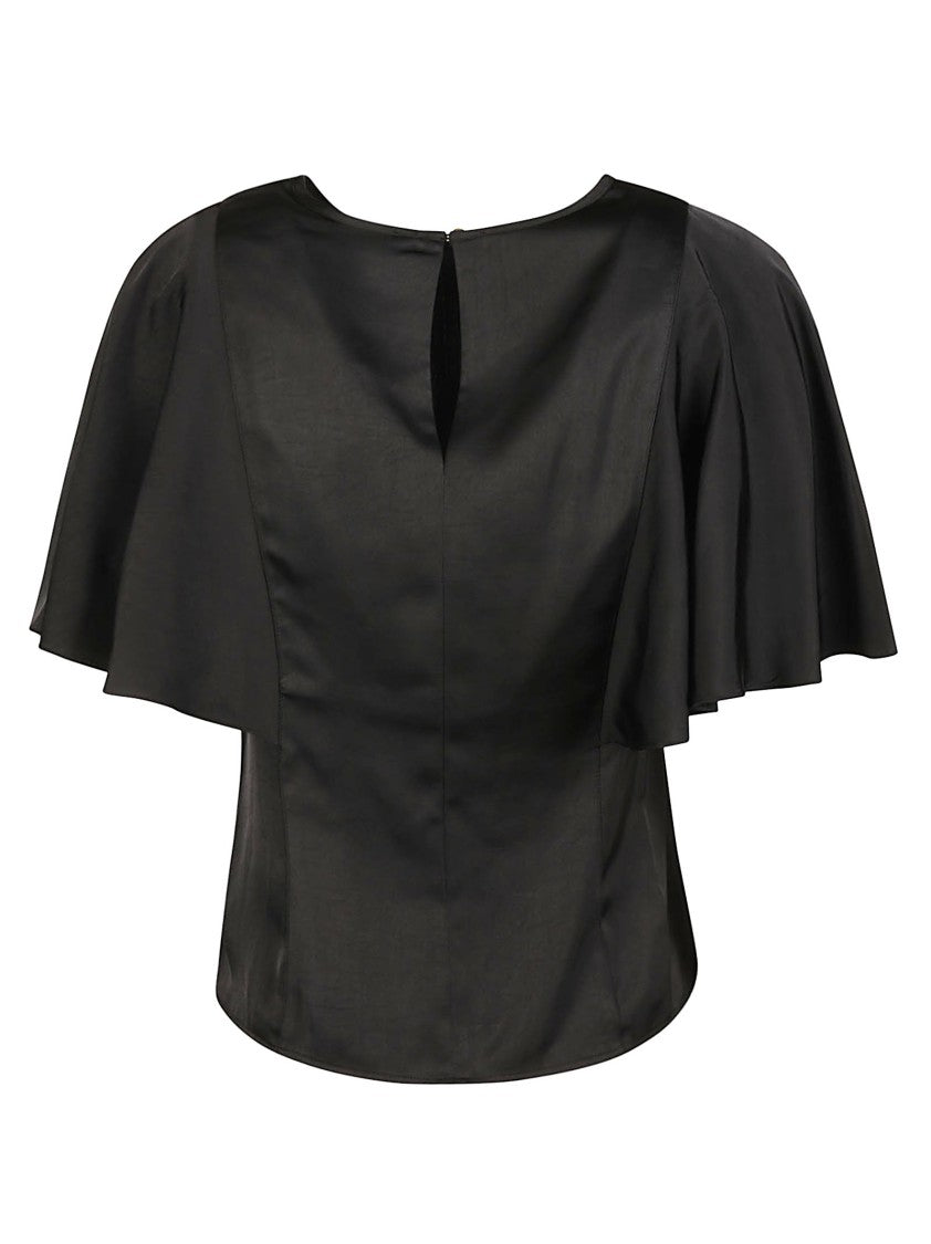 Michael Kors Black Flutter Sleeve Top