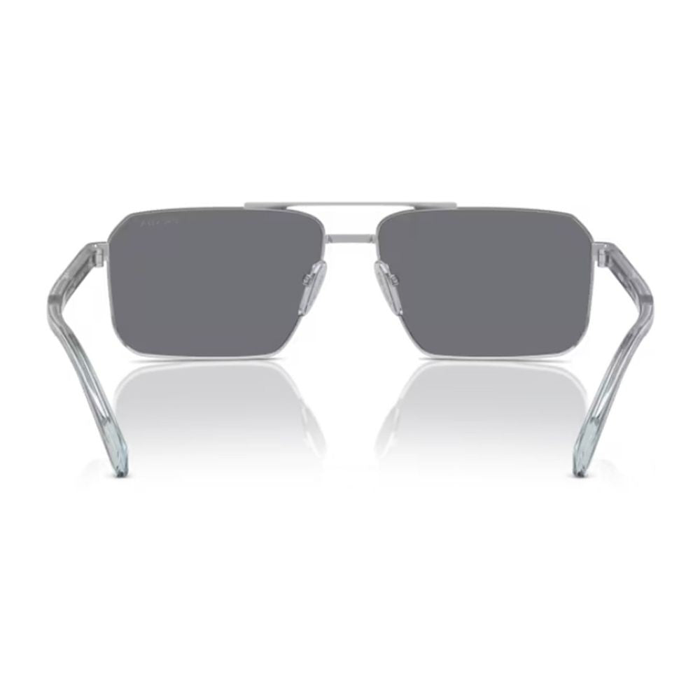 Prada Pr A57s Rectangular Silver Metal Sunglasses