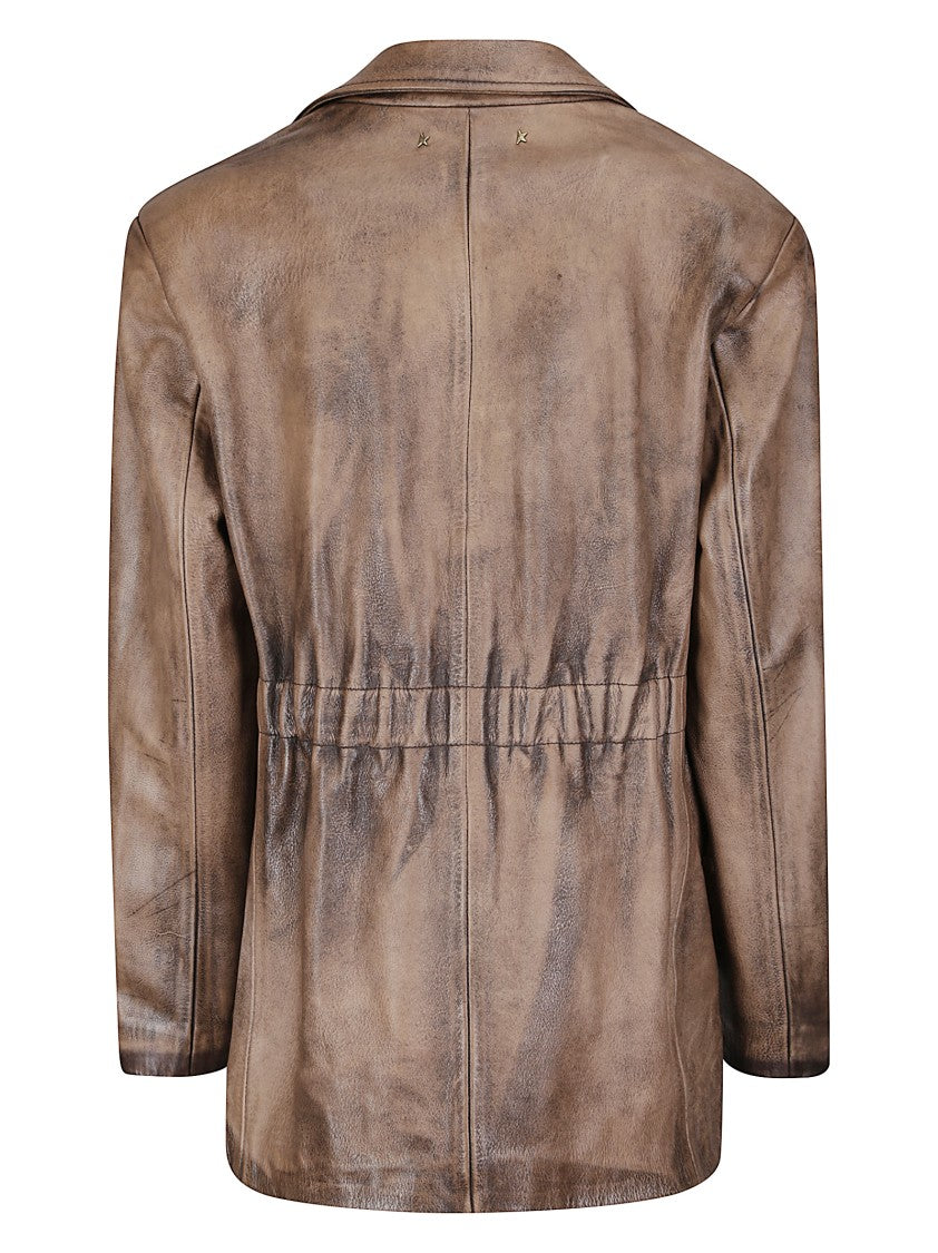 Golden Goose Elasticated Jacket With Cow Leather Accents