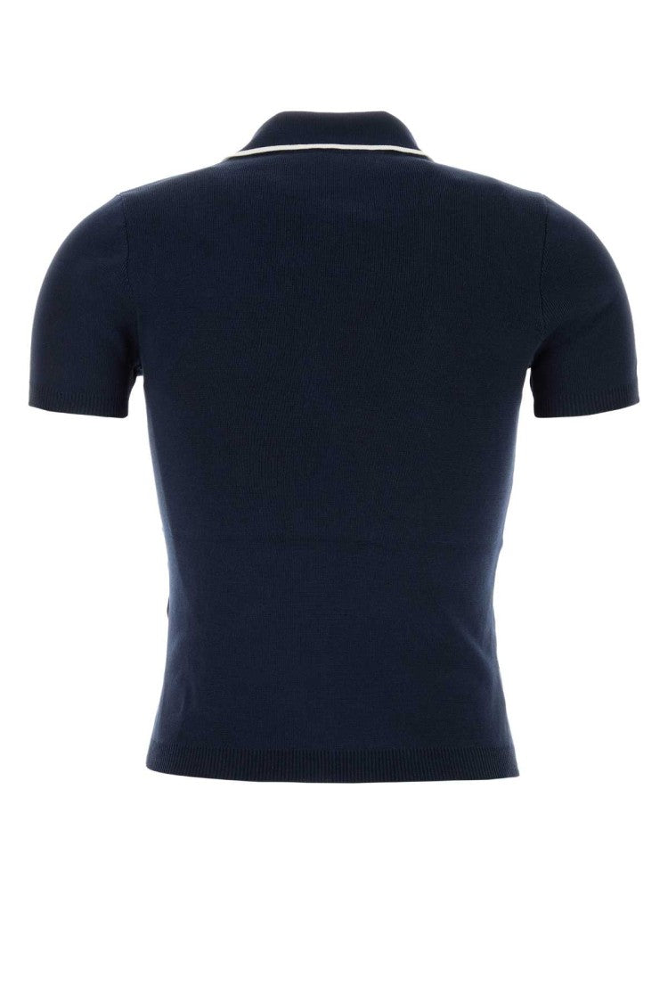 Valentino Garavani Dark Blue Cotton Polo Shirt