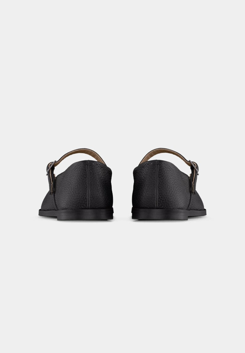 Max Mara Black Bovine Leather Flat Shoes