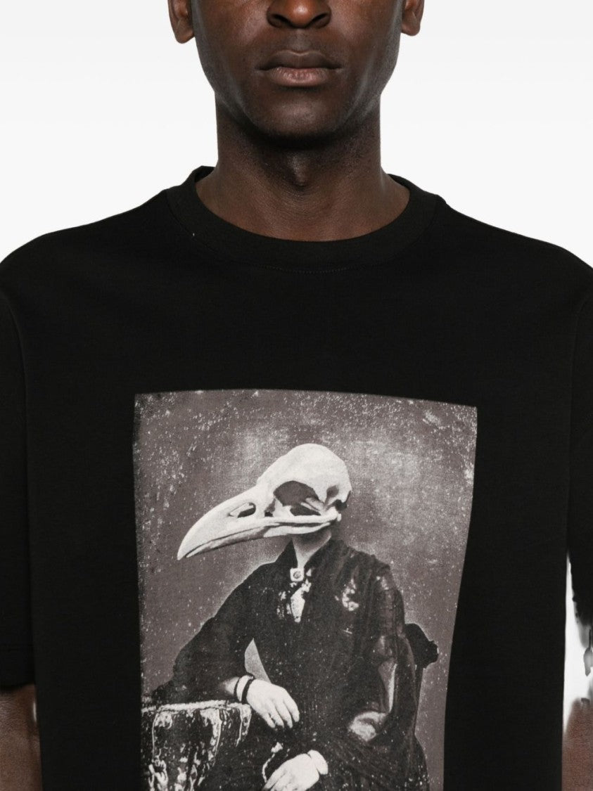 John Richmond Monochrome Graphic Print Black T-Shirt