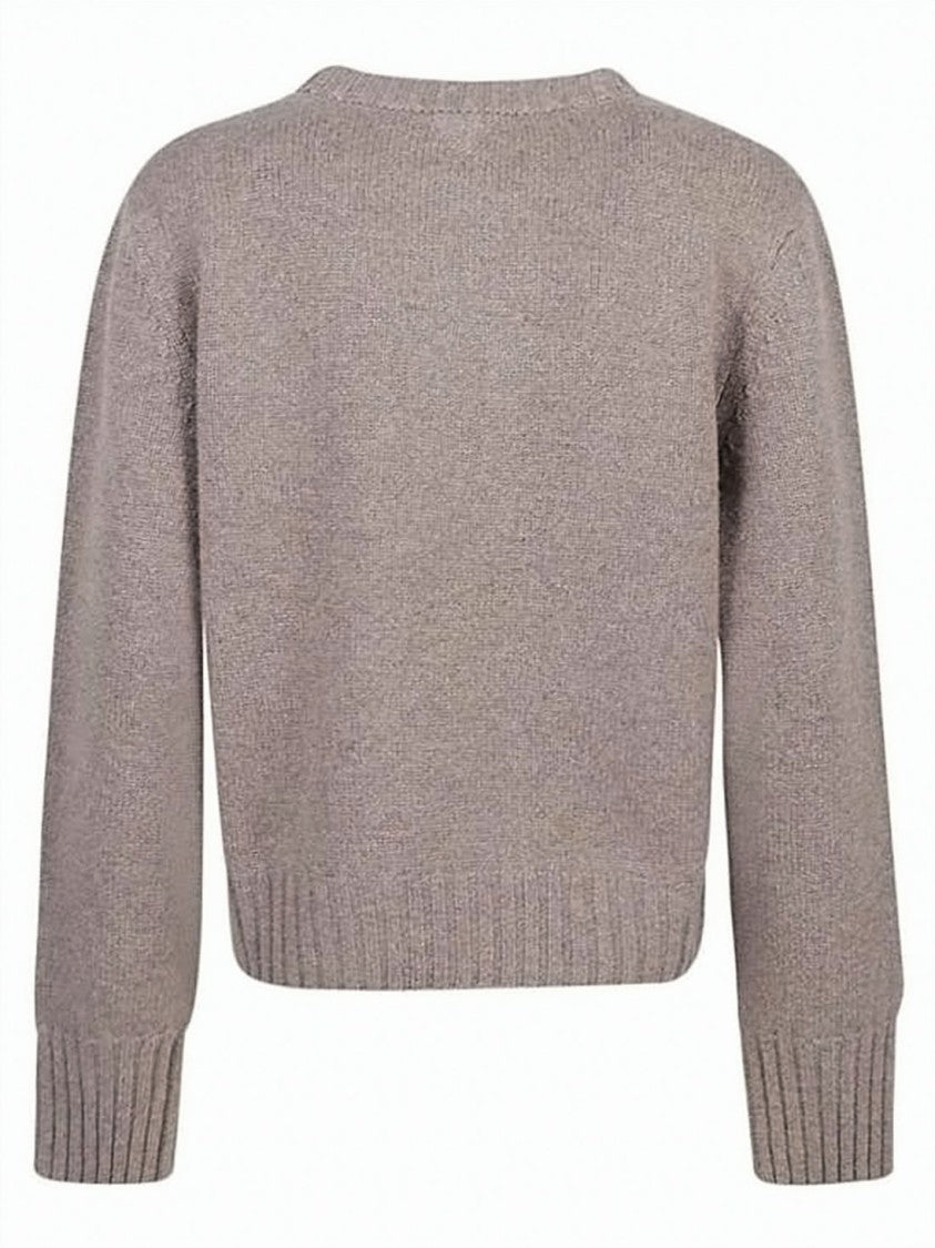 Bottega Veneta Cropped Wool Sweater With Round Neckline And Ribbed Details