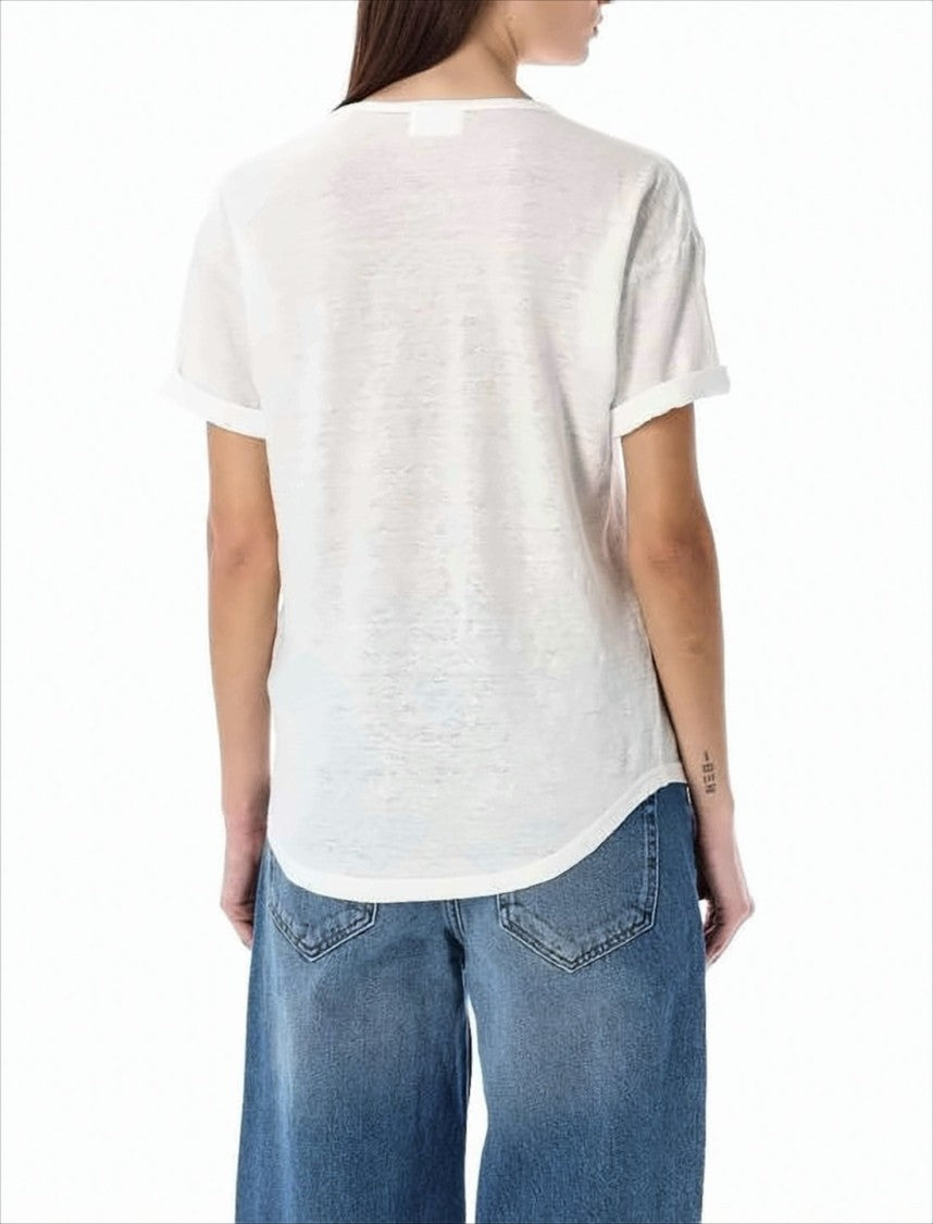 Isabel Marant Linen Graphic Logo T-Shirt