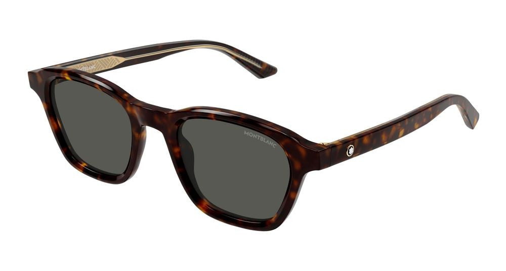 Montblanc Havana Mb0384s Acetate Square Sunglasses