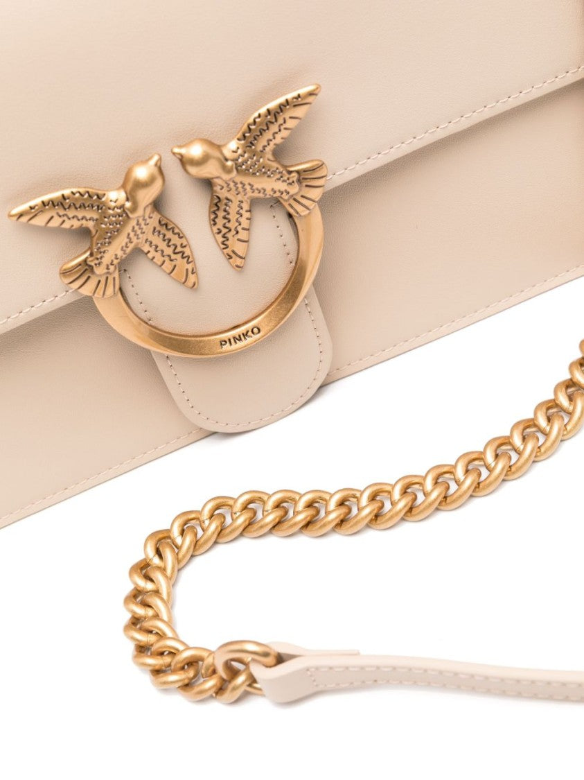 Pinko Rectangular Handbag With Gold-Tone Chain Strap