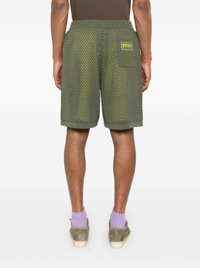 Kenzo Olive Green Drawstring Inset Shorts