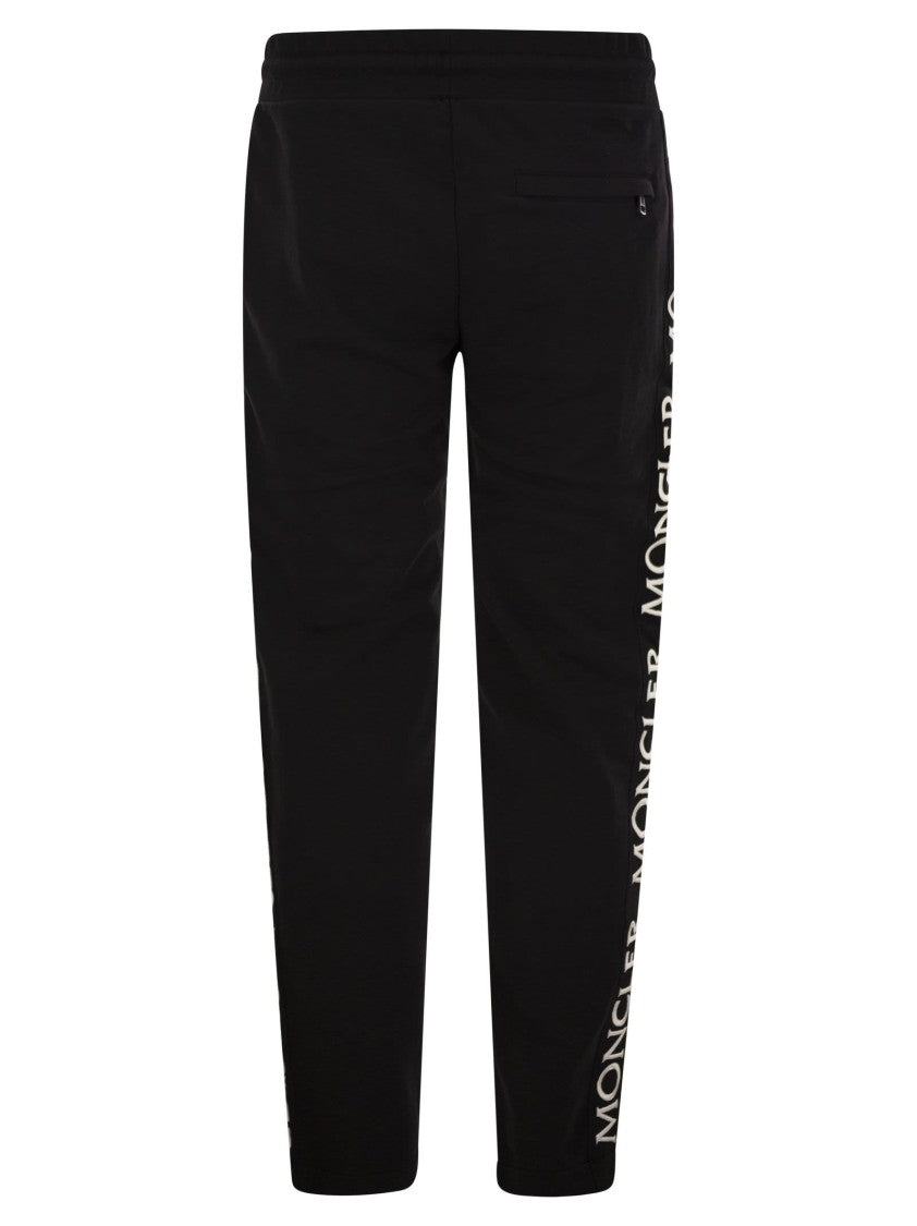 Moncler Black Cotton Fleece Trousers