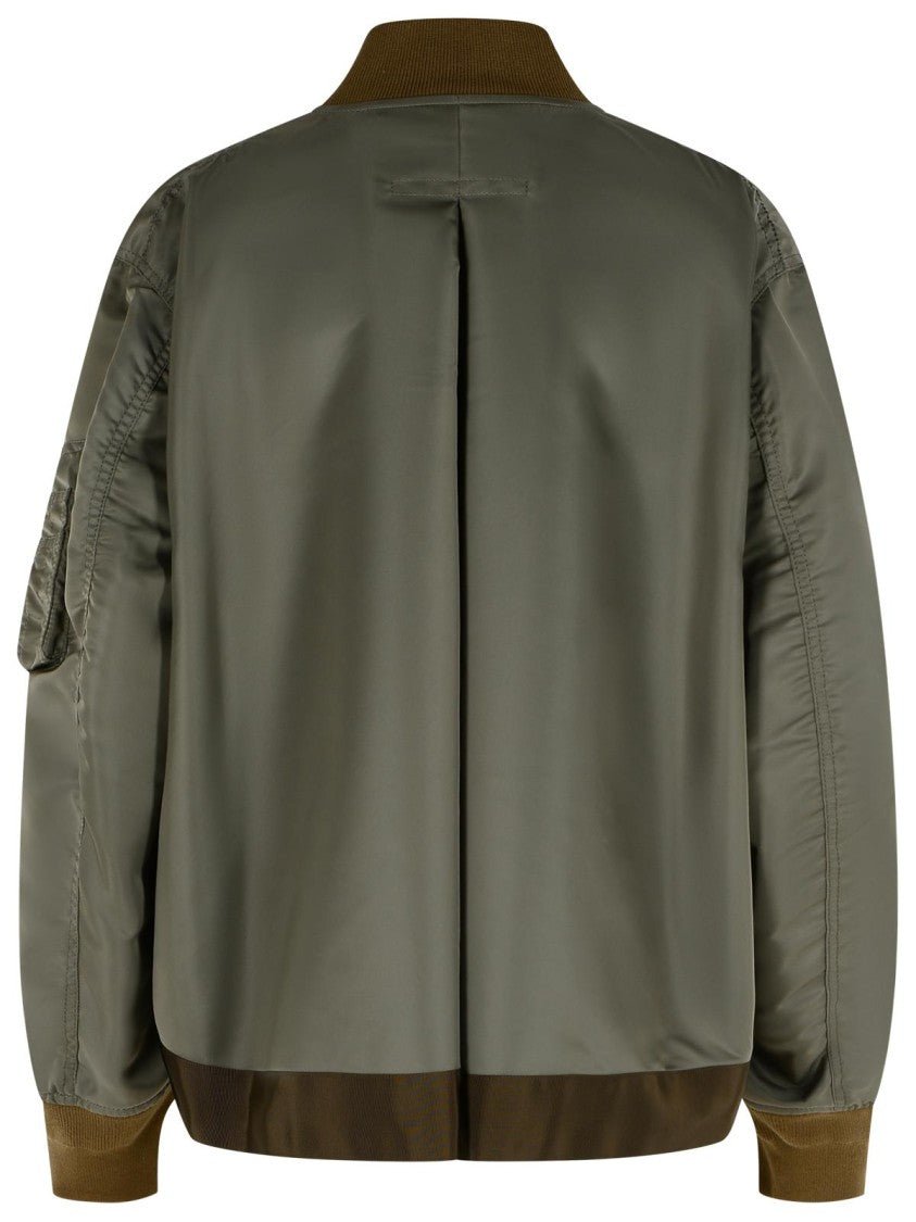 Sacai Taupe' Nylon Bomber Jacket