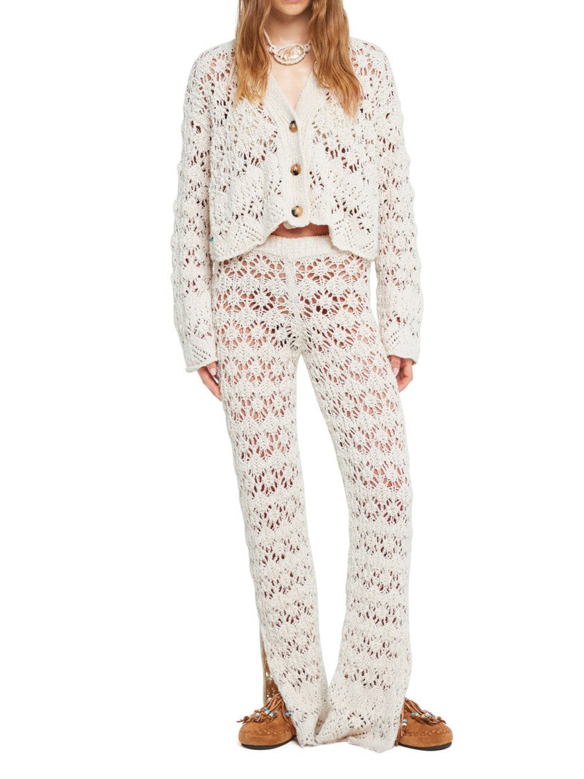 Alanui Lagoon Romance Open-Knit Cotton Cardigan