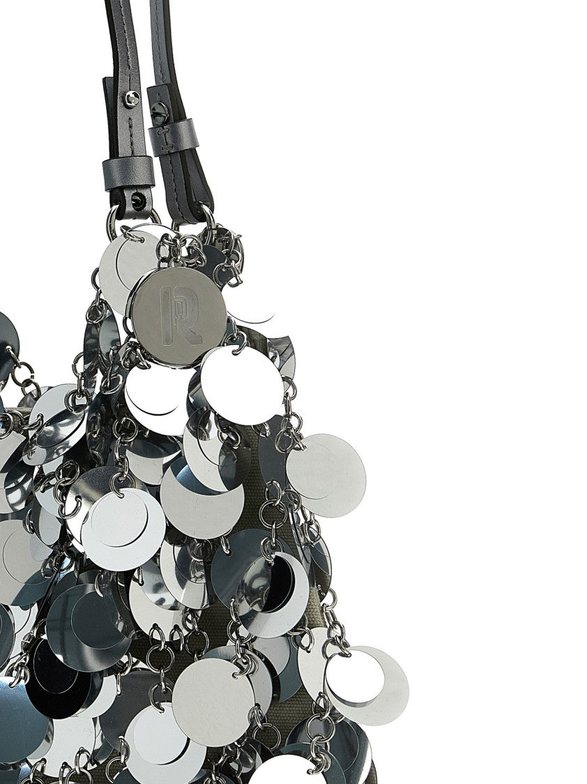 Paco Rabanne 'Silver Sparkle Discs Large' Shoulder Bag