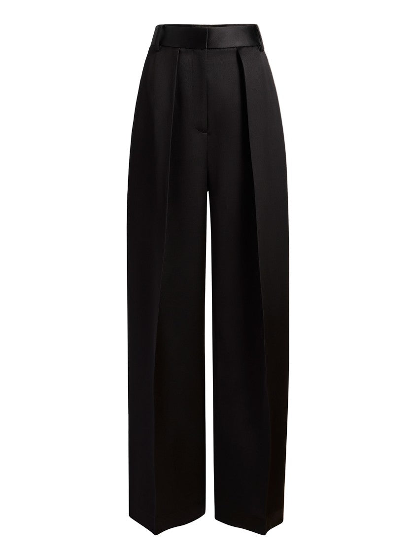 Khaite High-Waisted Wide-Leg Trousers In Luxurious Satin