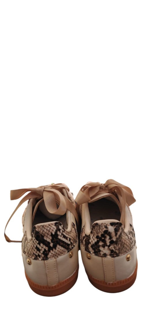 Nike Beige Sneakers With Snake Print Accents
