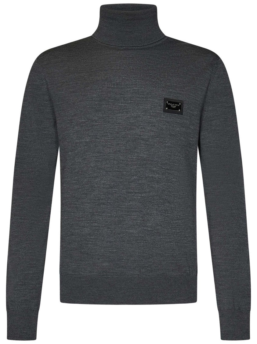 Dolce & Gabbana Tailored Grey Virgin Wool Turtleneck Sweater