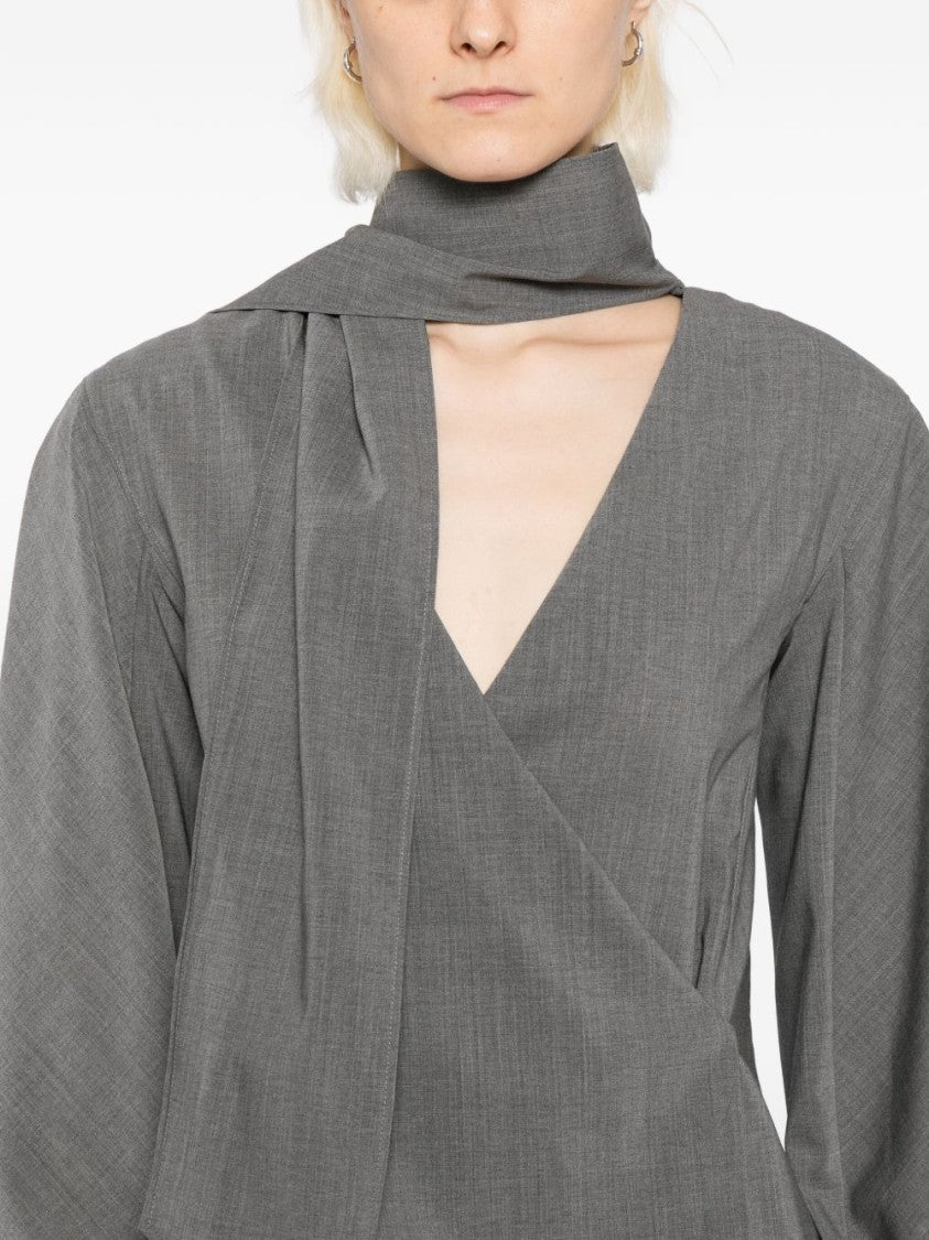 Jacquemus Tailored Wrap-Style Grey Jacquemus Sweater