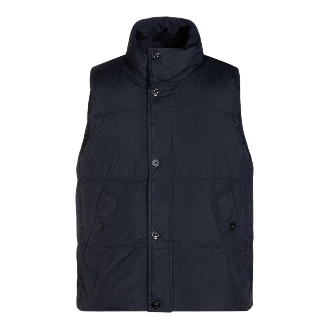 Stone Island Sleeveless Quilted Vest With High Collar