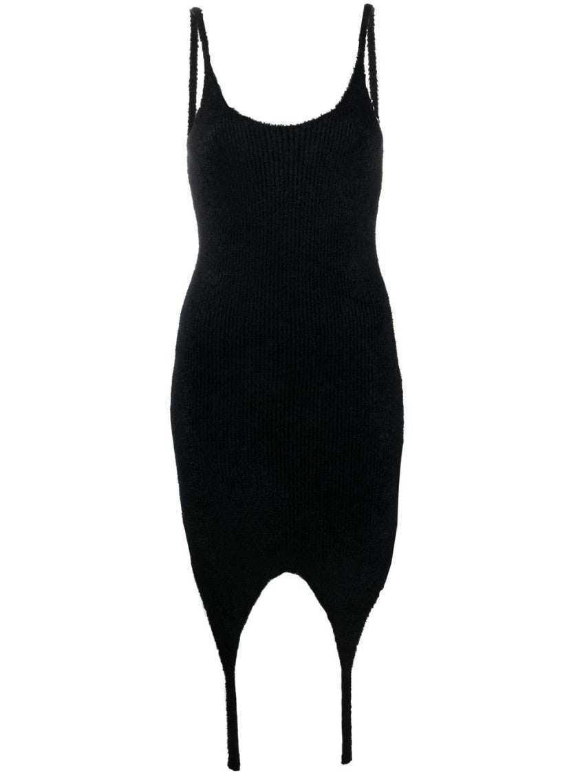 Balmain Straps Ribbed Velvet Dress