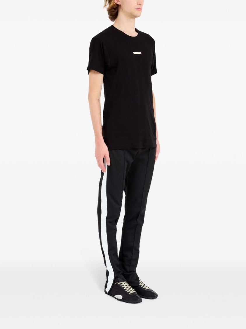 Maison Margiela Minimalist Black T-Shirt With Signature Four-Stitch Logo