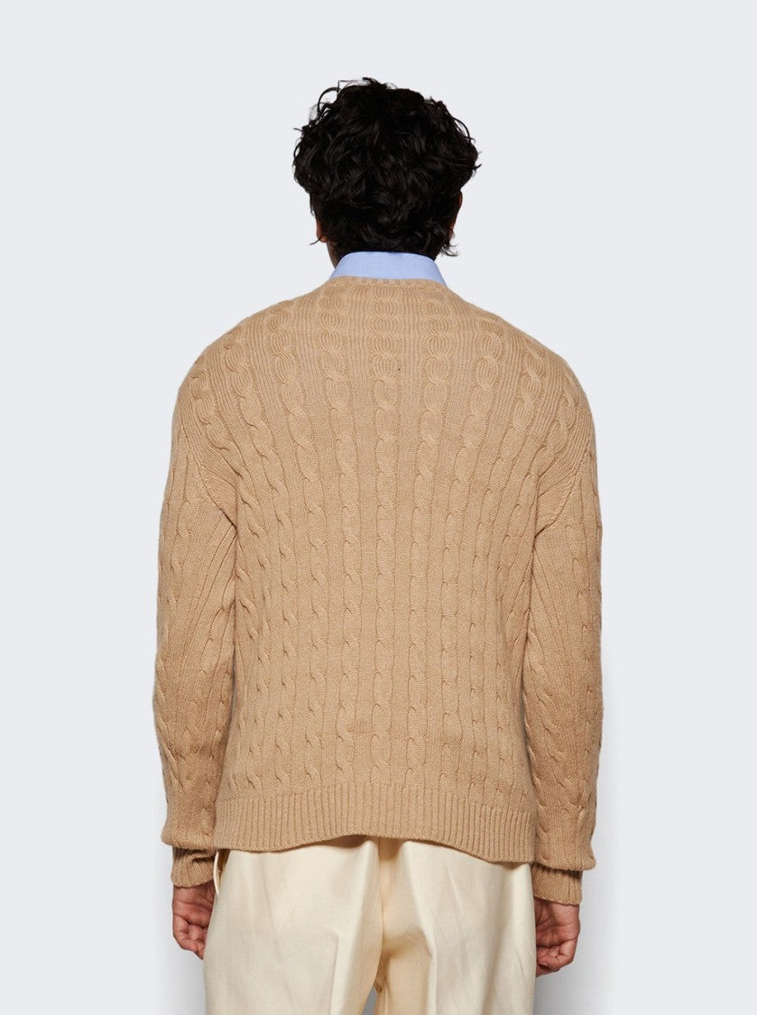 Valentino Classic Cable Knit Sweater With Round Neckline