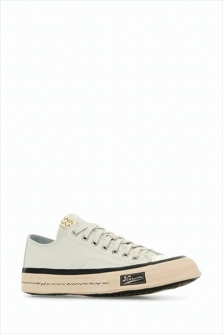 Visvim Canvas Low-Top Sneakers With Zigzag Stitch Detail