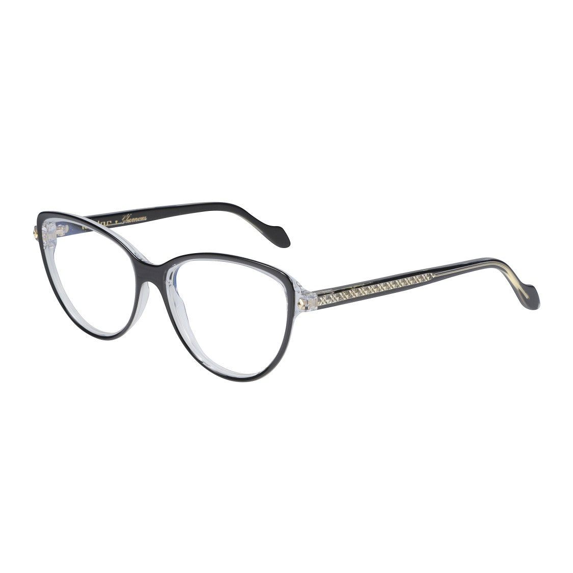 Kador Melany Glamour-V Gradient Cat-Eye Frame Eyeglasses With Gold Accents