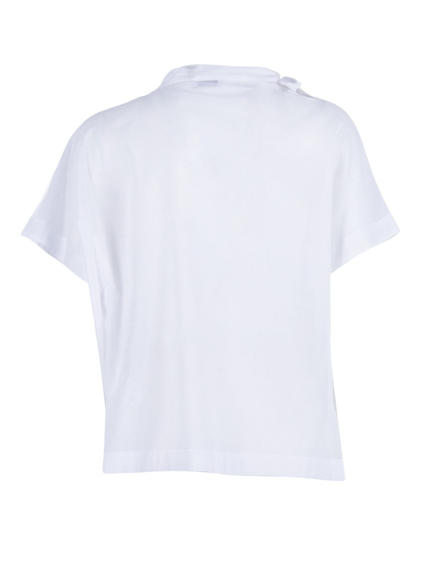 Peserico Boxy Short Sleeve Floral Blouse
