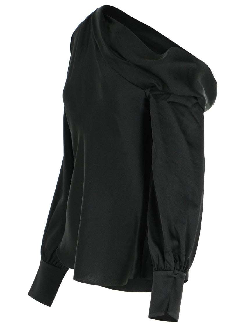 Simkhai 'Alice' Black Acetate Blend Blouse