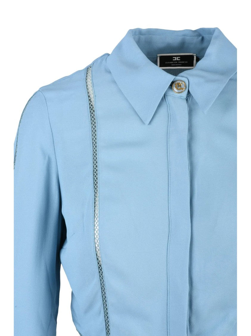 Elisabetta Franchi Blue Viscose Women Short Shirt