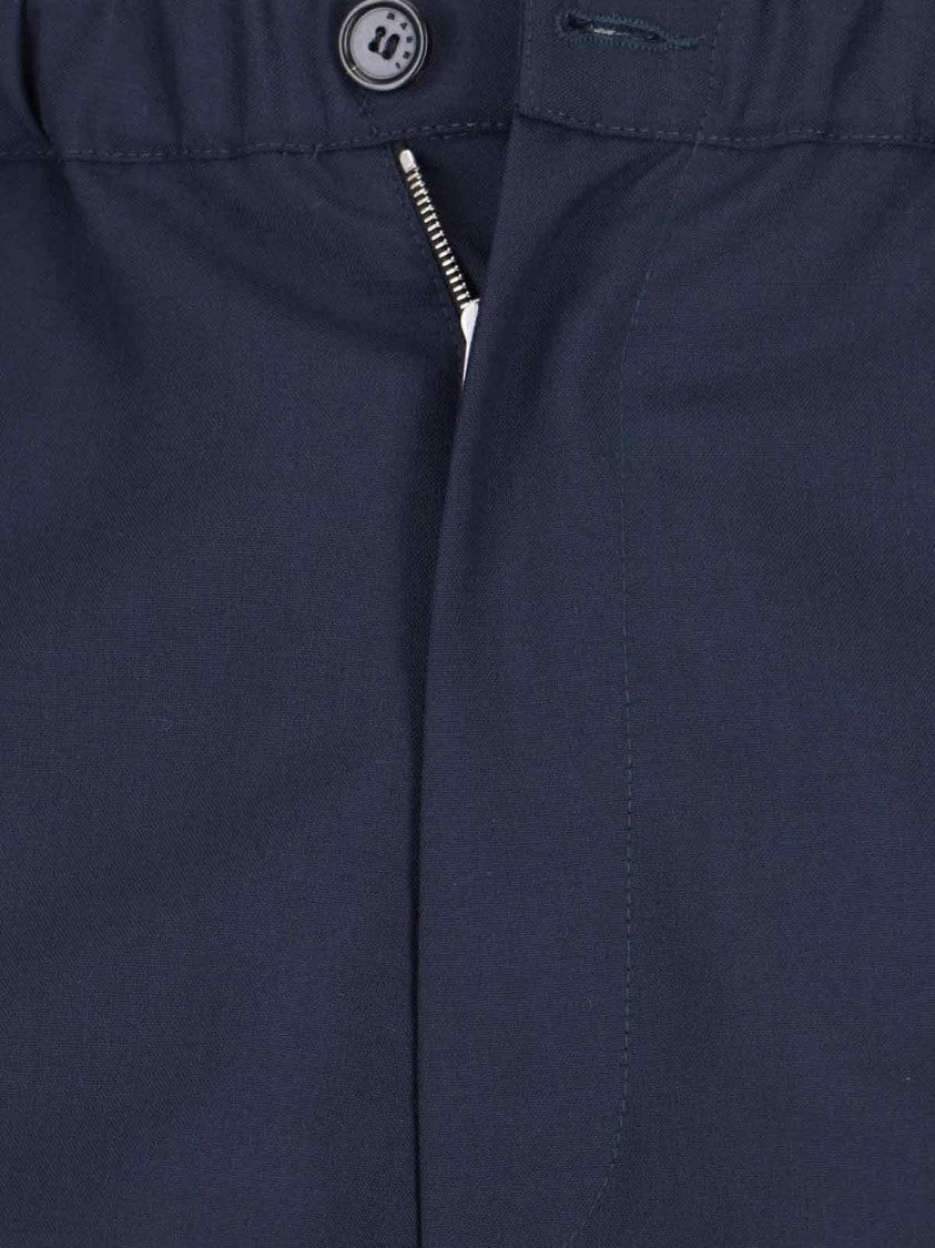 Marni Navy Wool Bootcut Pants